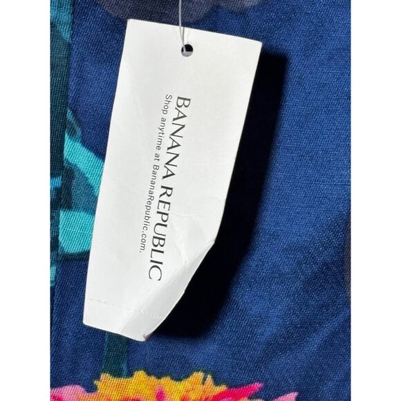 New Banana Republic Fit & Flare Floral Linen Blend Dress Pockets Boho romantic - Picture 11 of 11